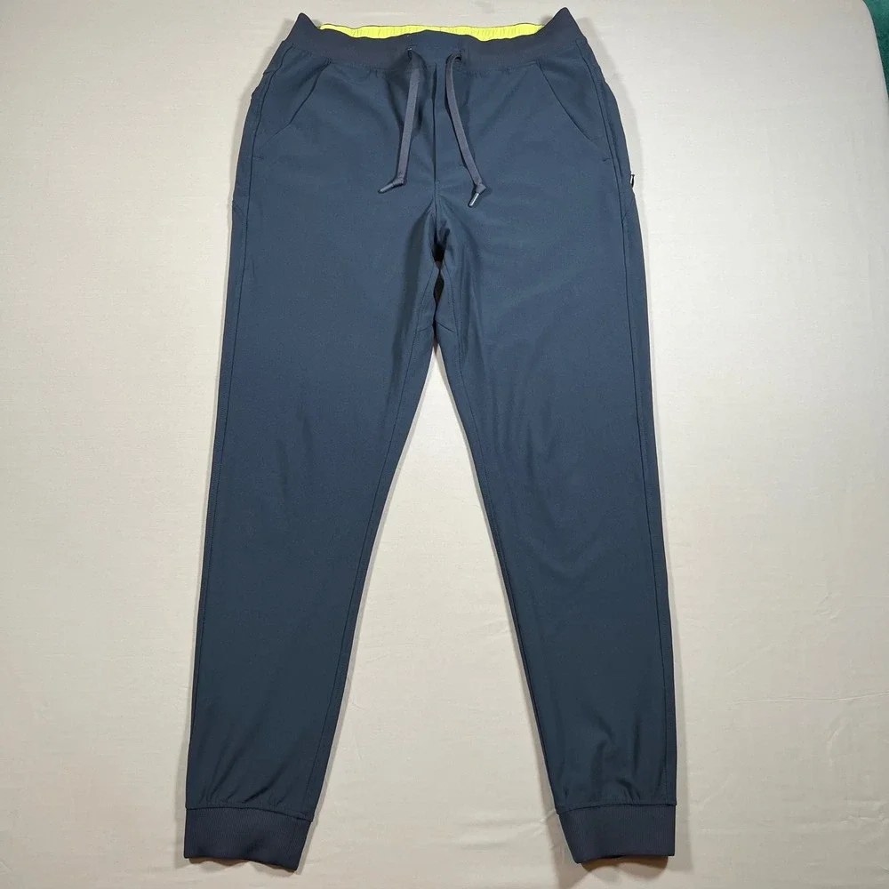 Birddogs Mens Navy Blue Athletic Jogger Pants Size L Polyester Drawstring Waist